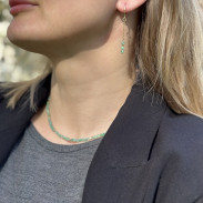 Silver emerald earrings